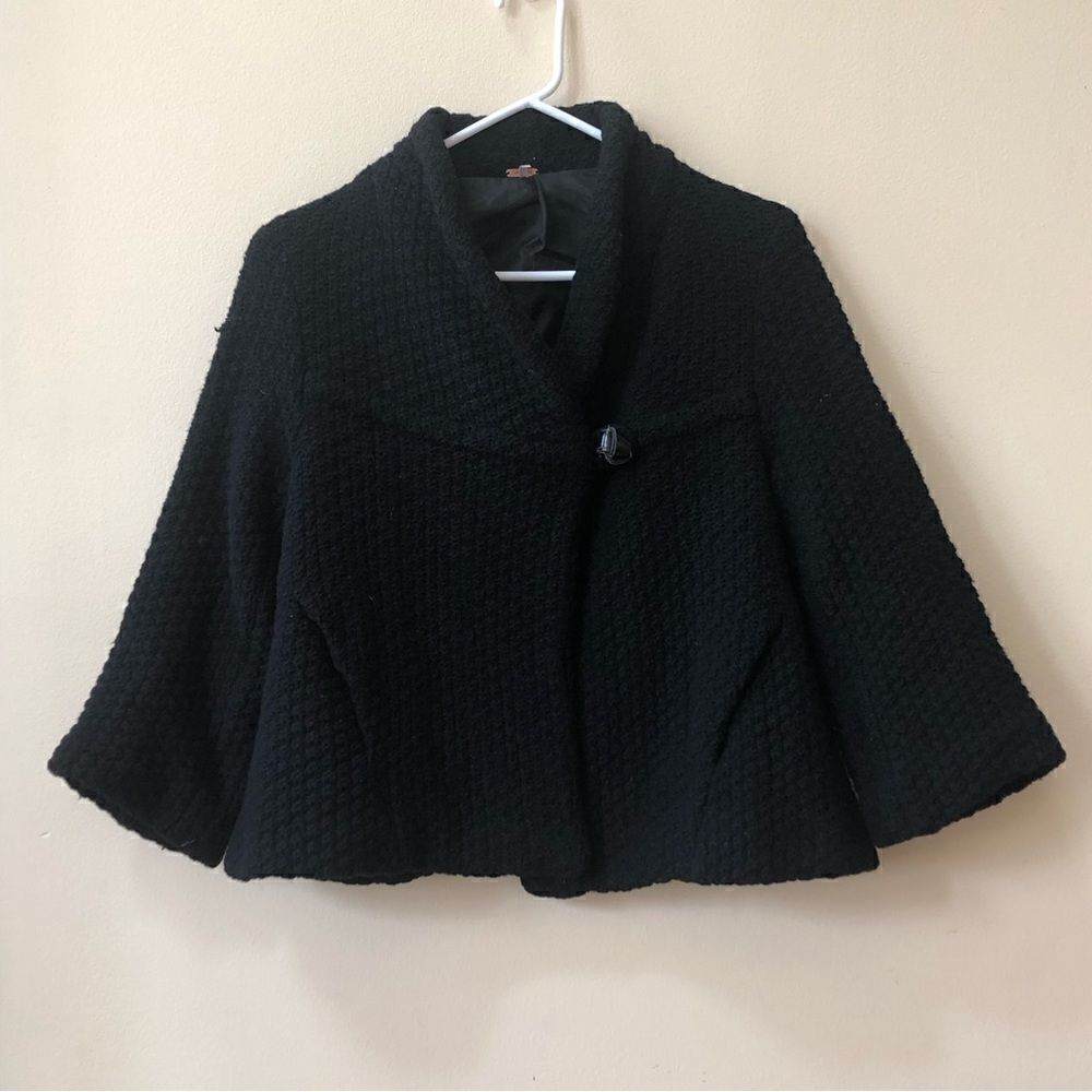 Free People Lambswool Textured Cardigan Jacket